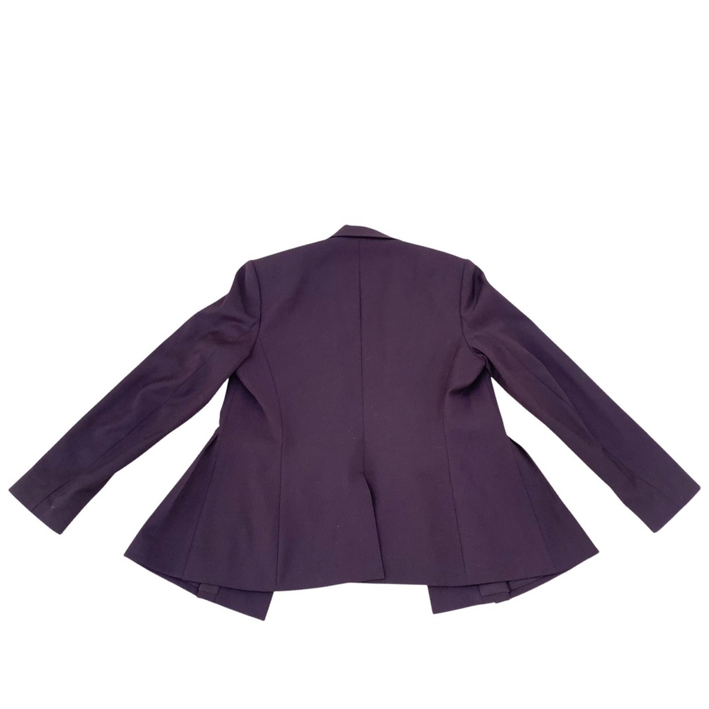 Theory Braneve Pleated Peplum Blazer Wool Blend Burgundy Plum Womens 6